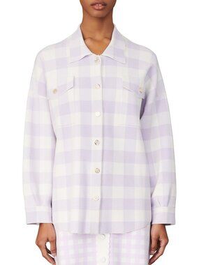 maje Plaid Shirt Cardigan